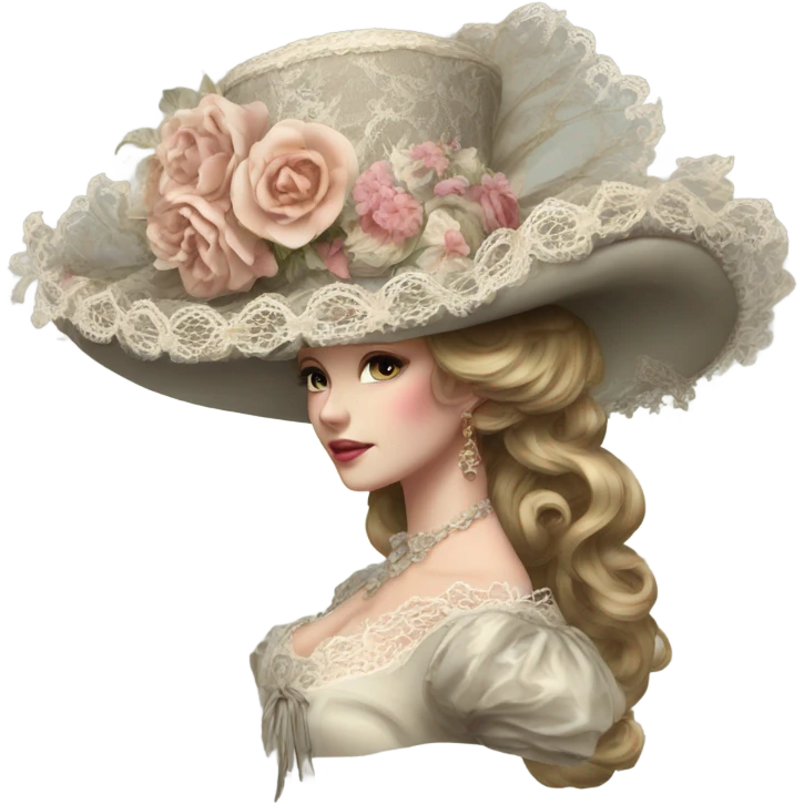 Highly detailed rococo hat emoji