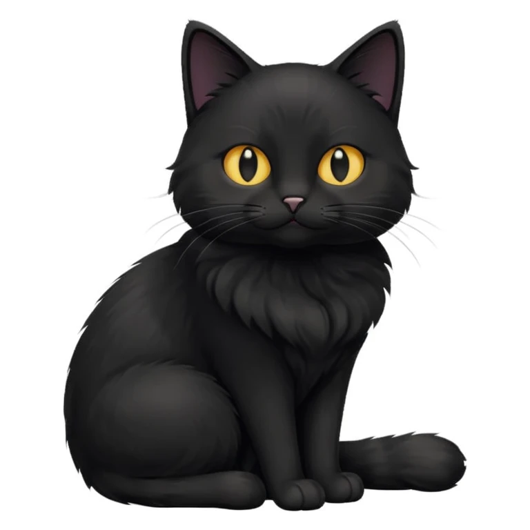 Black cat with white chest emoji