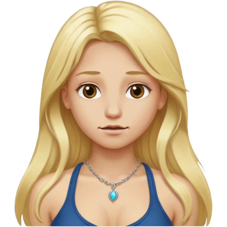 long blonde hair emoji with nipple piercing emoji