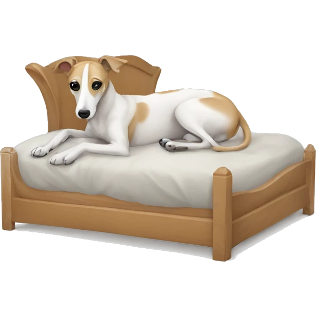 whippet in a bed emoji