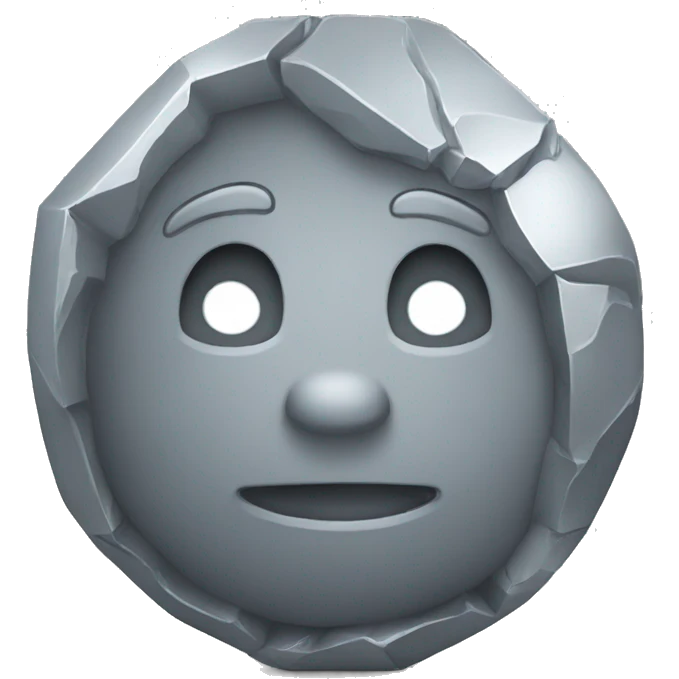 Chrome silver stone emoji