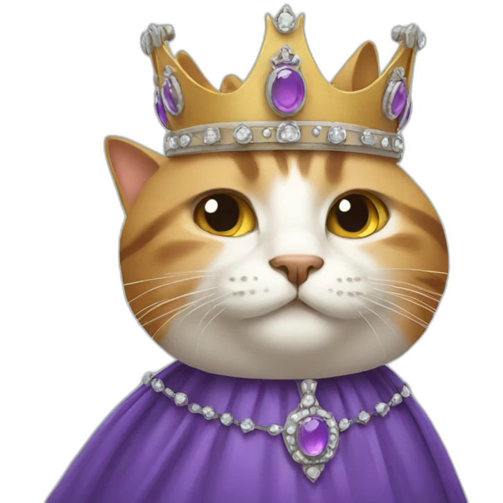 Cat with royal crown emoji