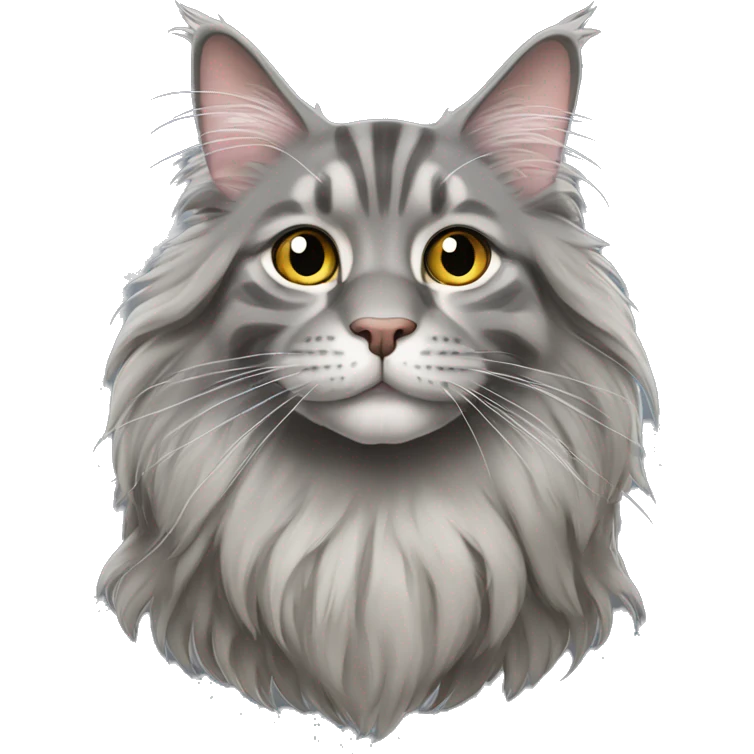 gray maine coon cat emoji
