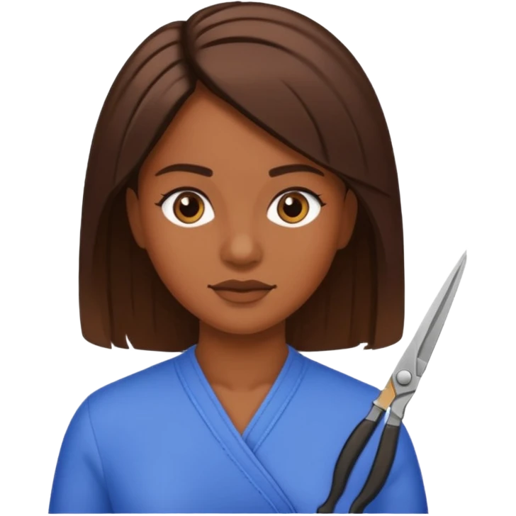 mujer cortando el pelo mechones emoji
