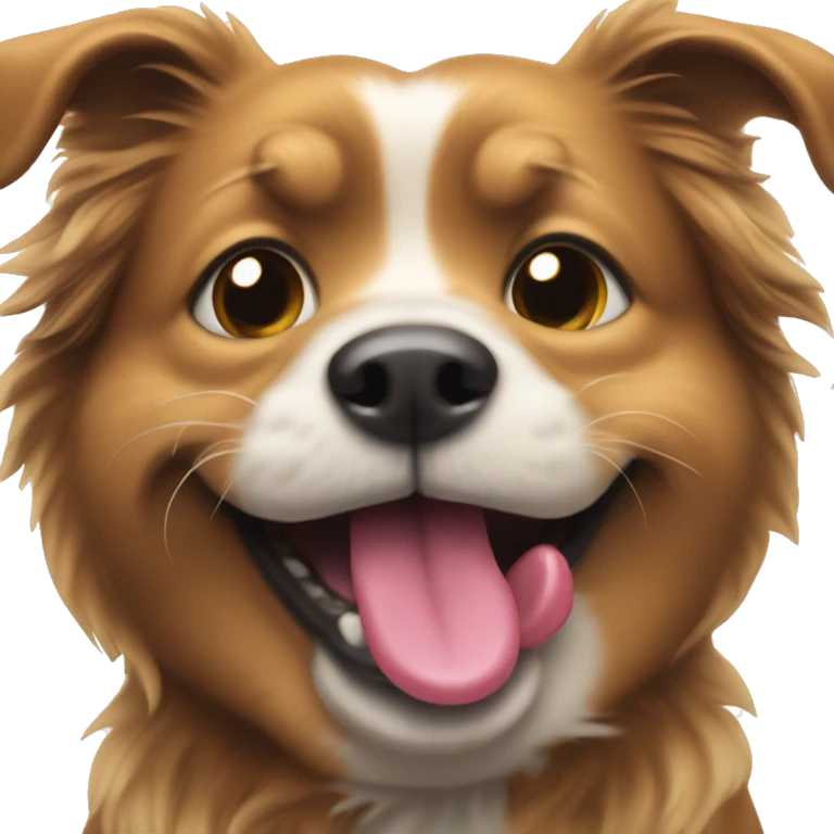 playful dog with tongue out emoji