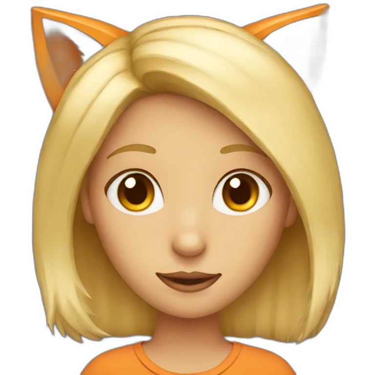 A blonde girl with fox ears emoji