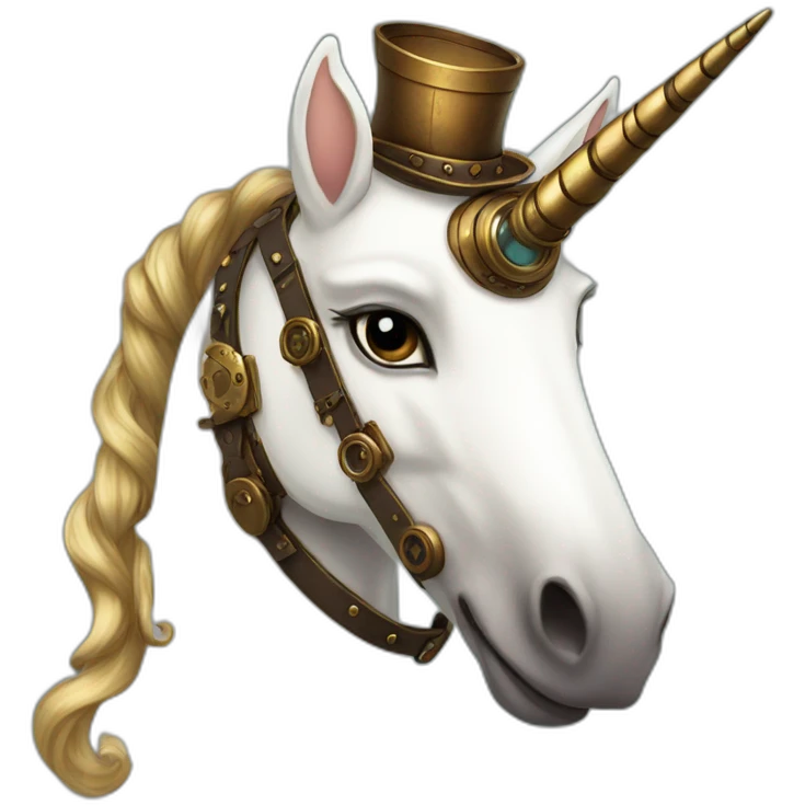 Steampunk unicorn emoji