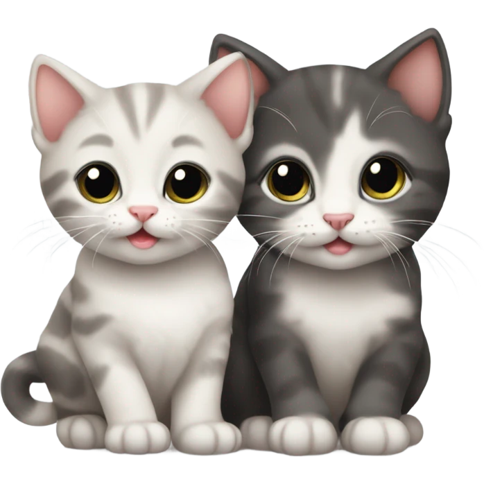 Mommy and baby kittens cute emoji