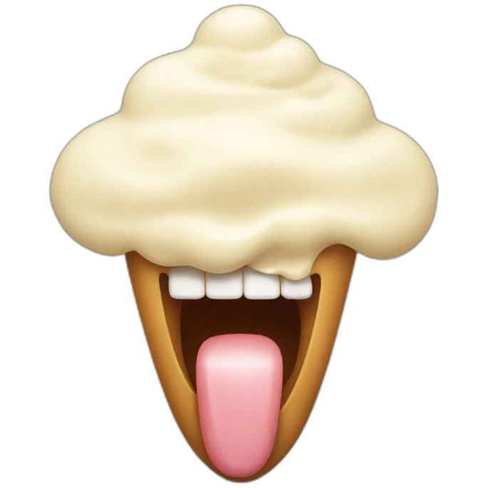 cream on tongue emoji
