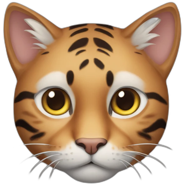 un gato con orejas de tigre emoji