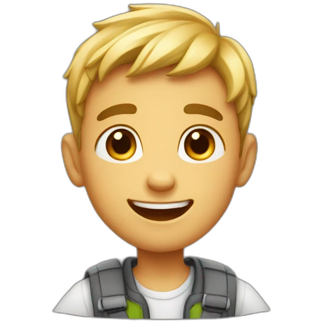 Boy with showing happines emoji