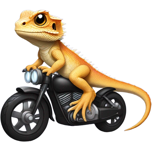 bearded dragon riding a motorcycl emoji
