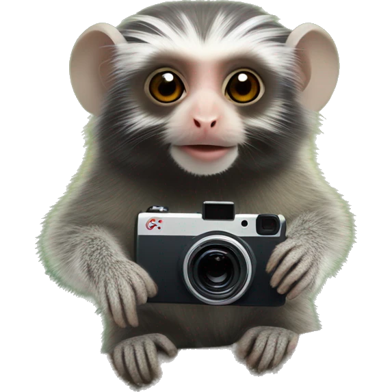 Common marmoset holding a GoPro emoji
