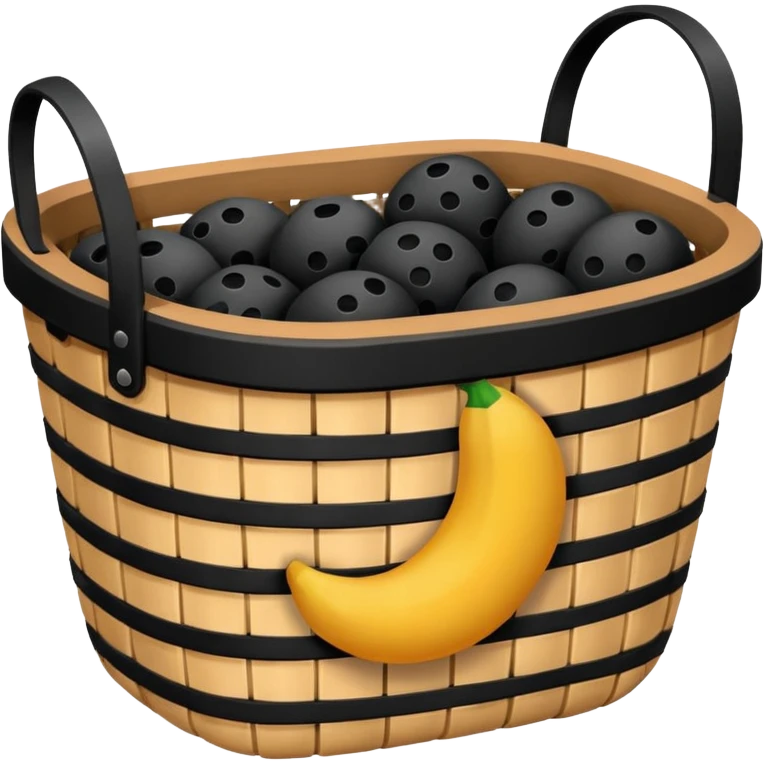 Basket with rubber emoji