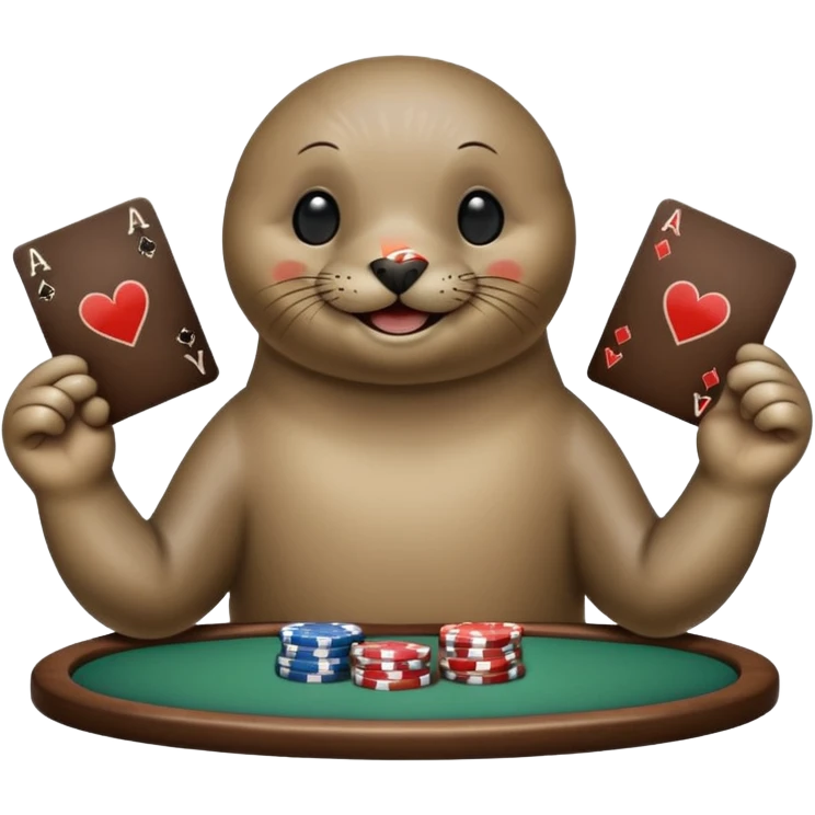 seal playing poker  emoji