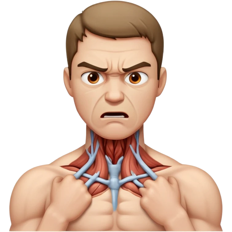 Man holding his neck angrily chocking emoji