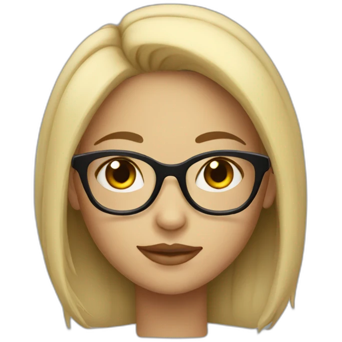 light-skinned girl with glasses emoji