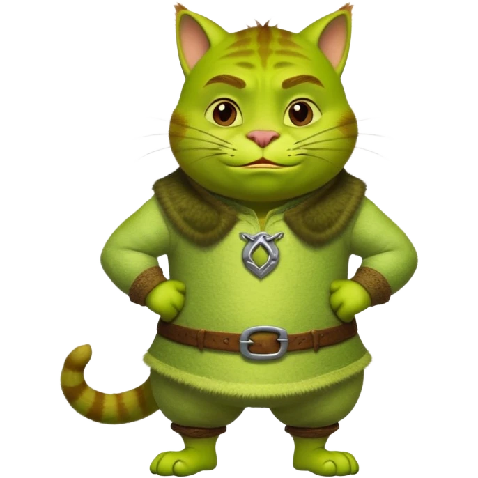 Кот в виде шрека emoji