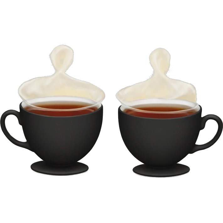 black tea cups clinking emoji