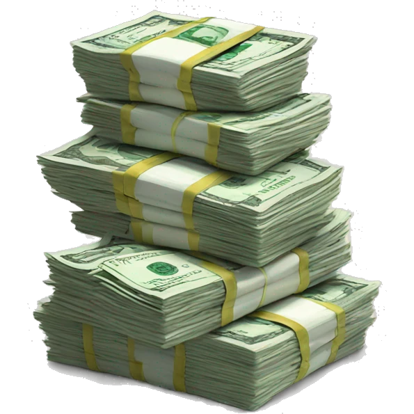 stack of money with wings emoji