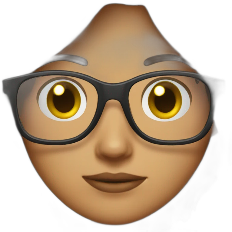 Brunette with glasses laugthing a lot emoji