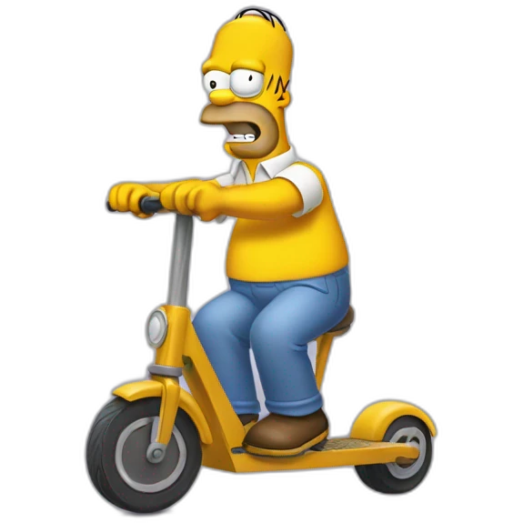 homer sur une trottinette emoji