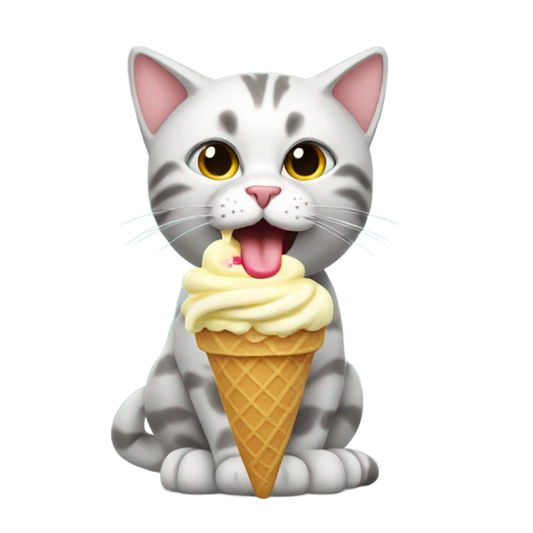 Cat eating ice cream  emoji