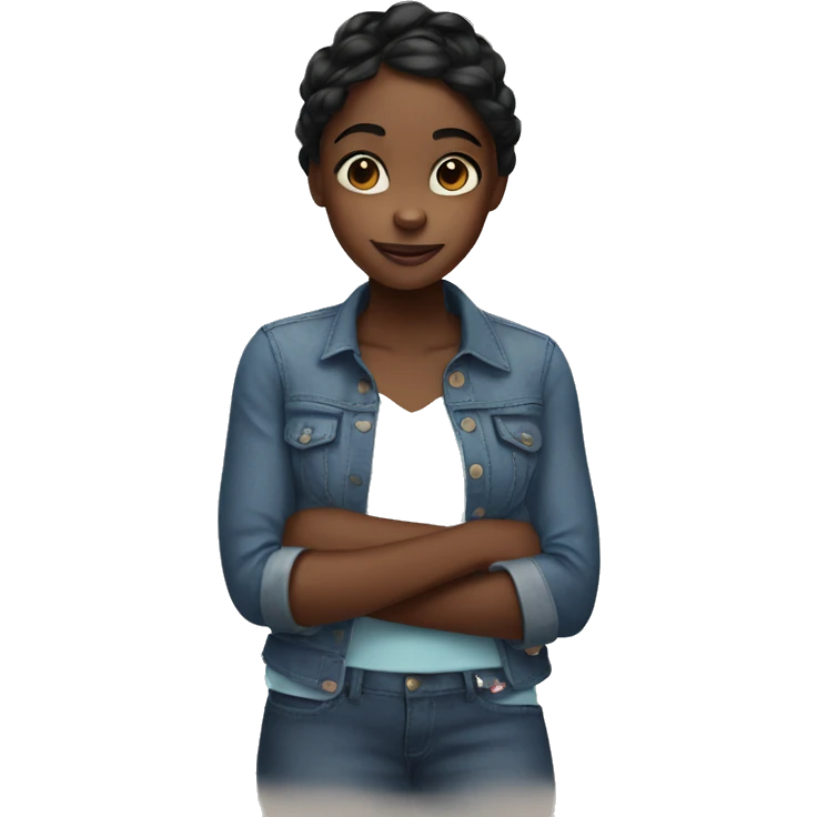 Black Girl with stitch emoji