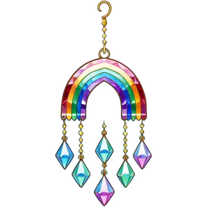 Sparkly glittery aesthetic Iridescent rainbow crystals suncatcher hanging crystals and tiny stars emoji