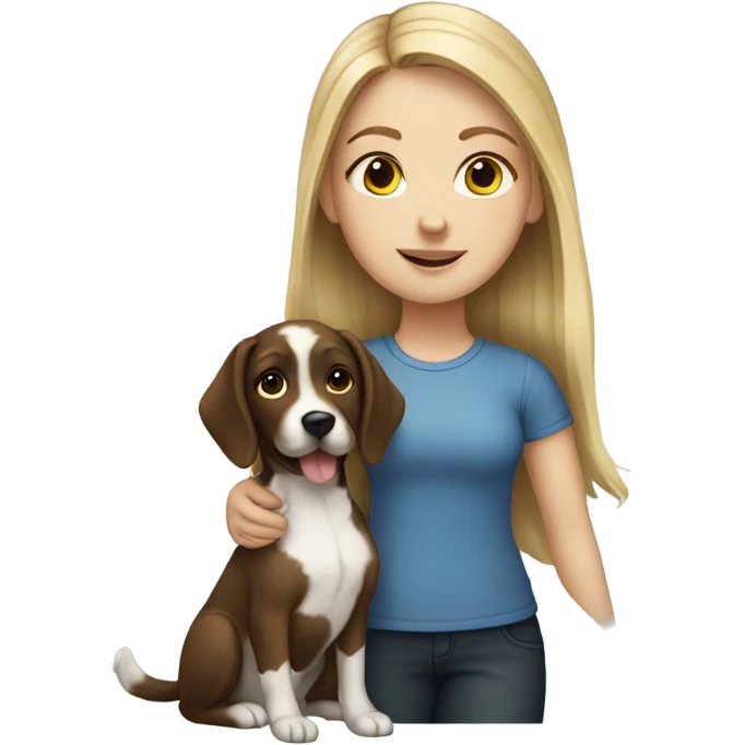 white girl with a dog emoji