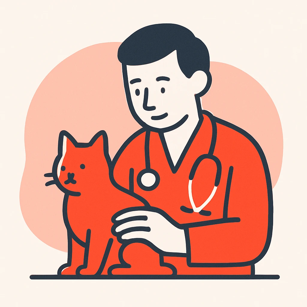veterinarian examining a cat emoji