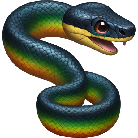 black rainbow snake emoji