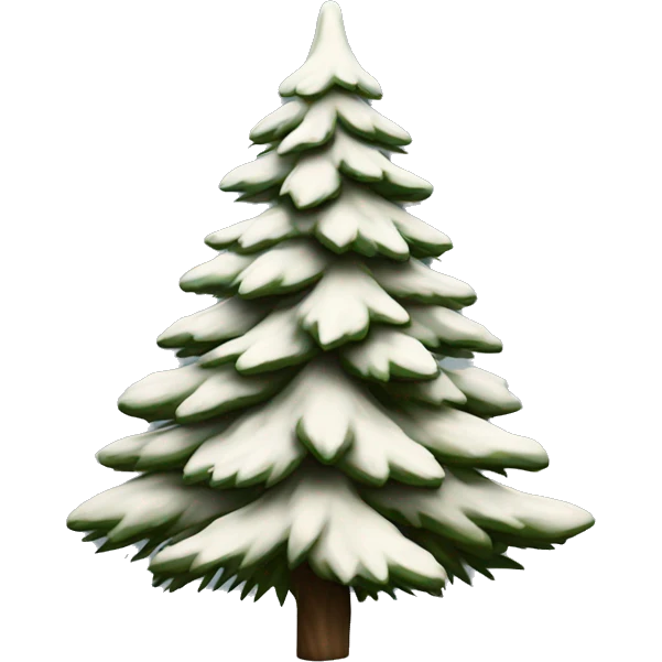 Realistic isolated off white fir christmas tree  bardo emoji