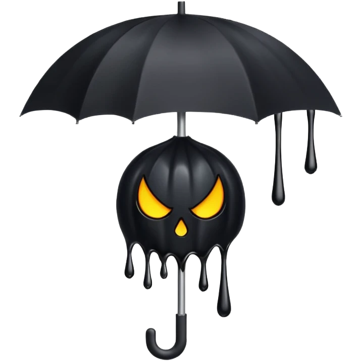 evil umbrella that rains on its user emoji