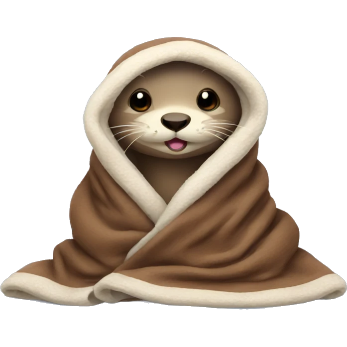 otter cozy in blanket emoji