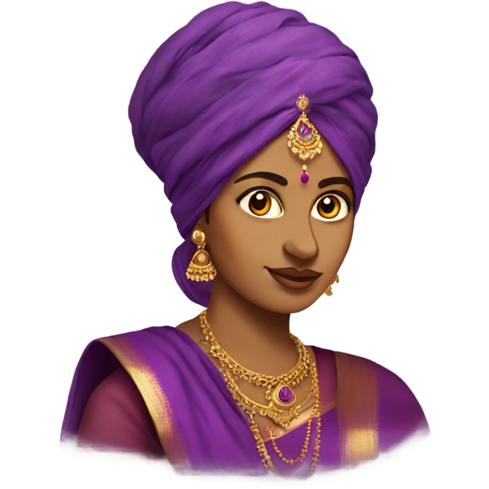 indian woman with pallu on head in purple s emoji