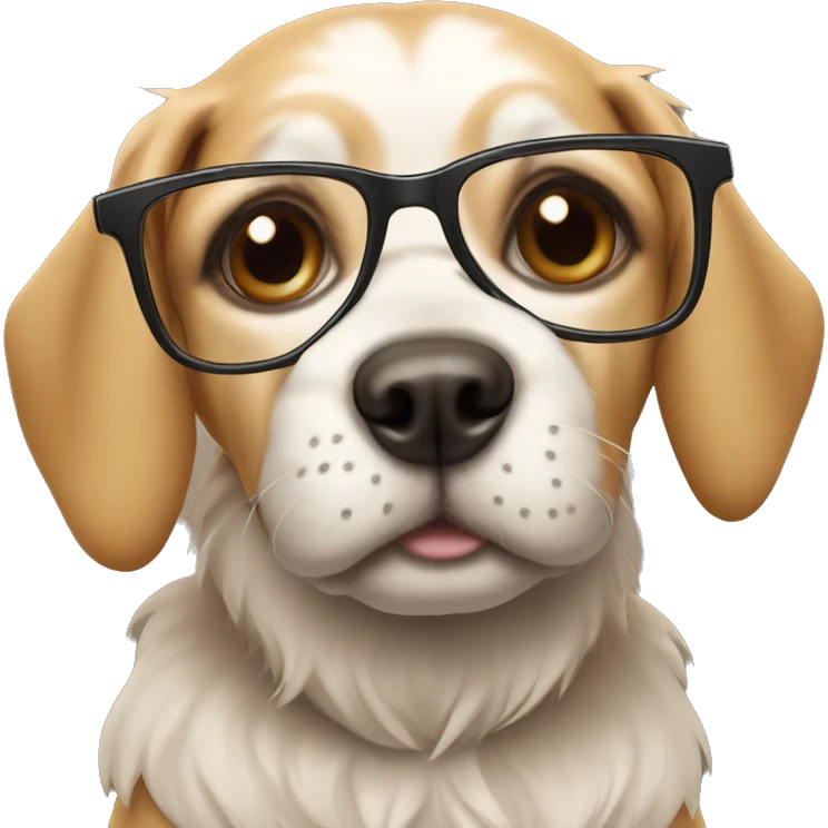Dog wearing glasses  emoji