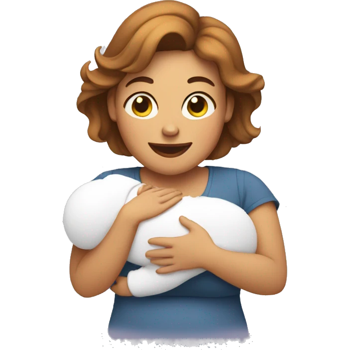 happy mom holding baby emoji
