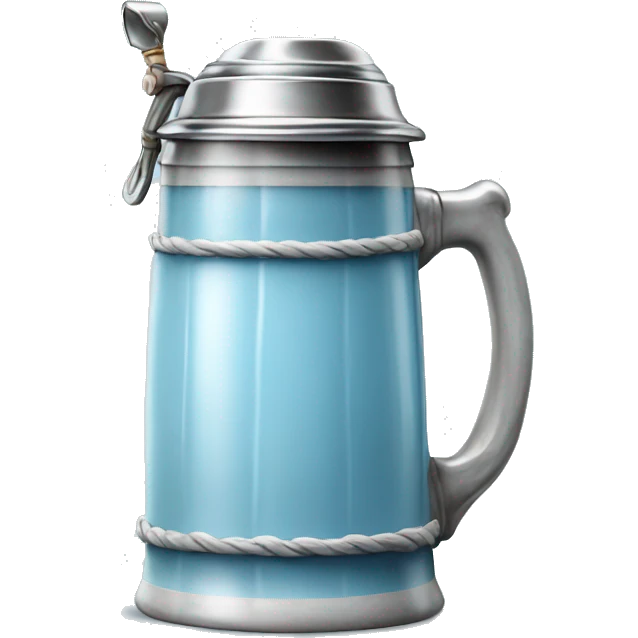 Realistic isolated light blue ceramic oktoberfest beer stein. emoji