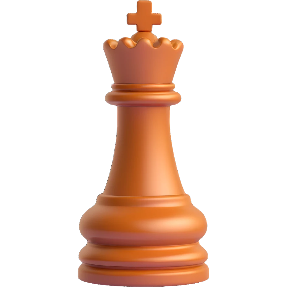3D brown high-end shiny chess pawn, no text emoji