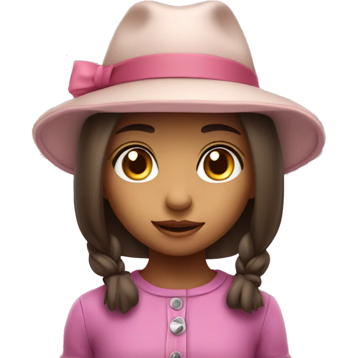Cute mini girl in hat looking at you emoji