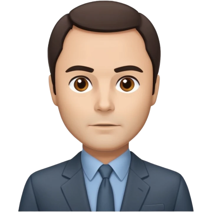 John Saxon with dark brown hair, slate suit emoji