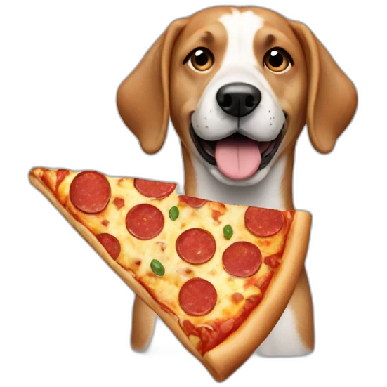 Dog with pizza emoji