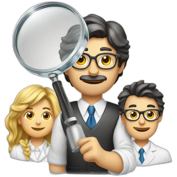 3 experts and a magnifying glass emoji
