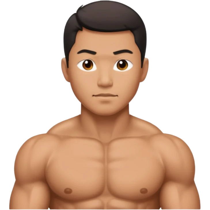 asian man muscle emoji