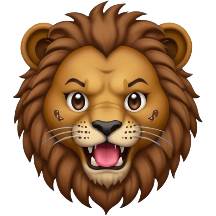 Make a MEAN EMOJI fusion 💩🦁 Growling with Tattoos on Face  emoji
