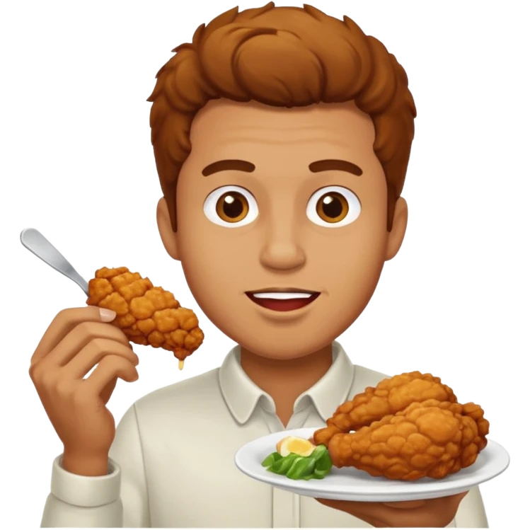 man eating chicken emoji