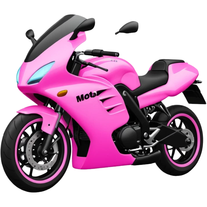 moto sportiva con scritta nera e solo avanti rosa fluorescente  emoji