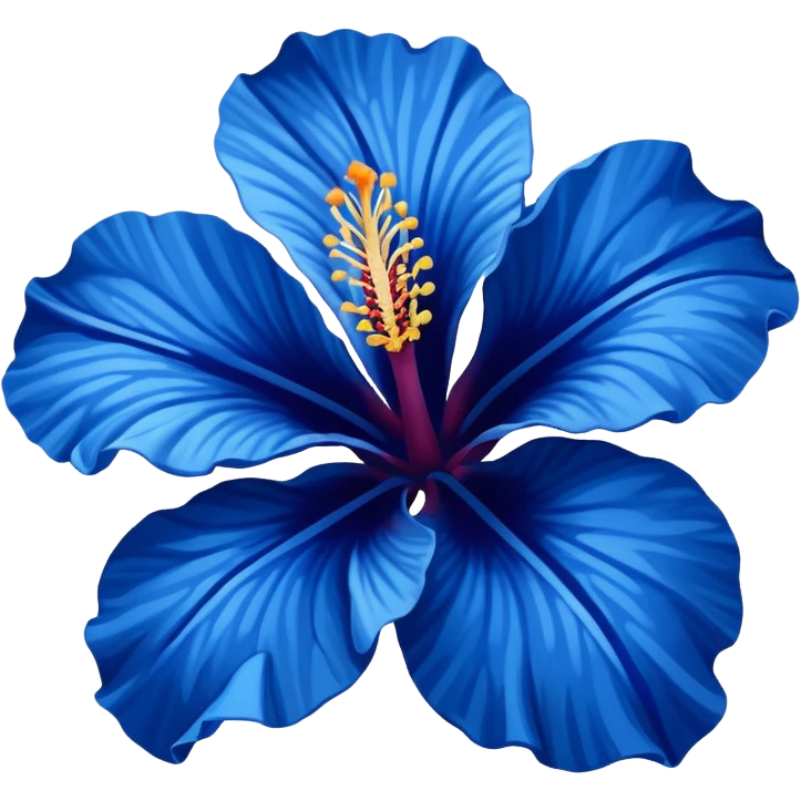 Dark blue flower hibiscus only colour blue and white emoji