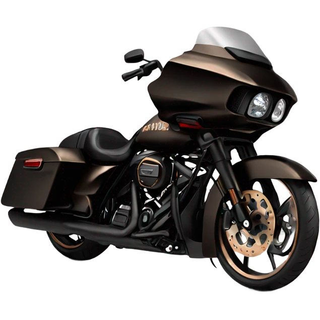 Black Harley Road glide with bronze wheels emoji
